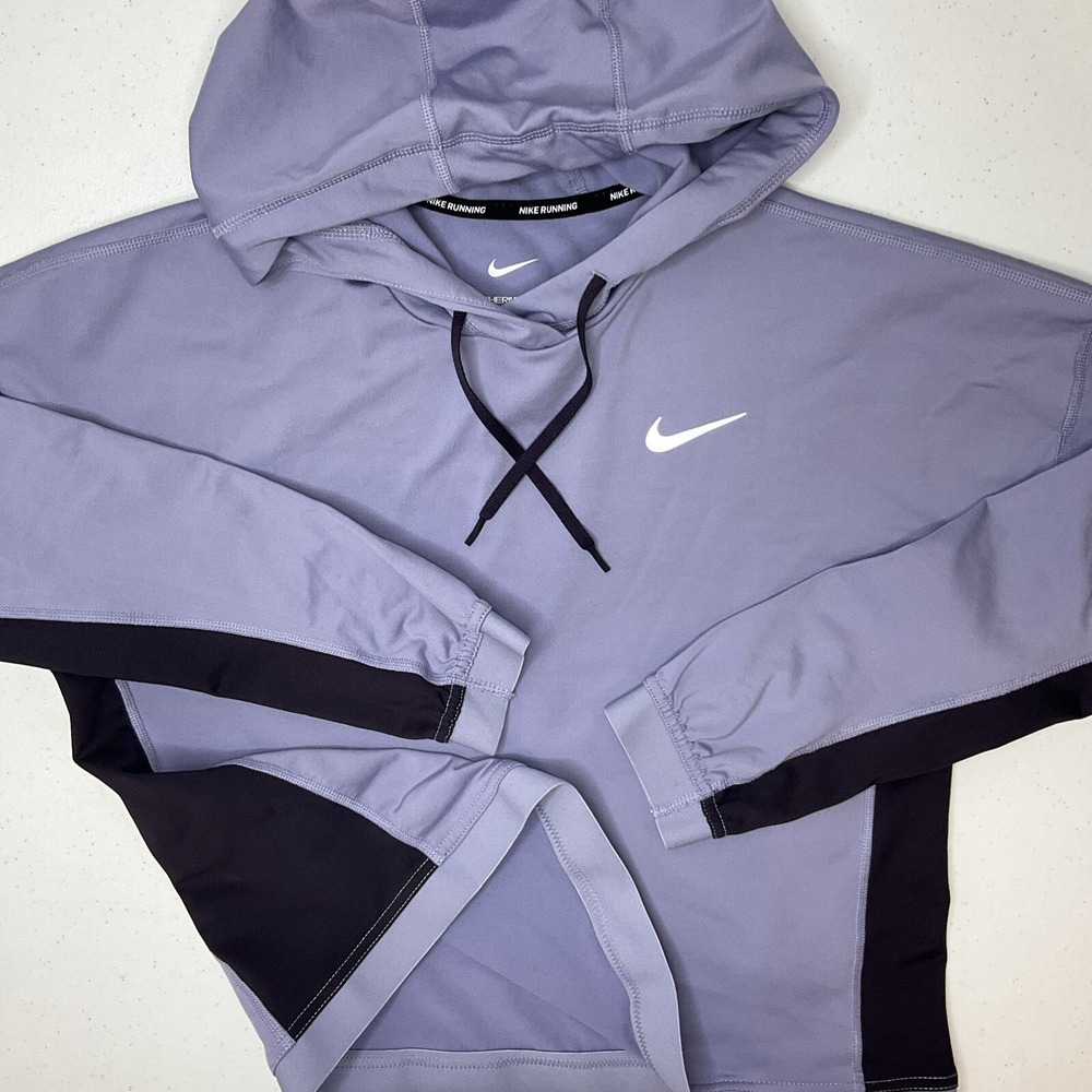 Nike Hoodie Therma-Fit Pullover Cropped Pacer Running Athletic Women Sz S DD6440